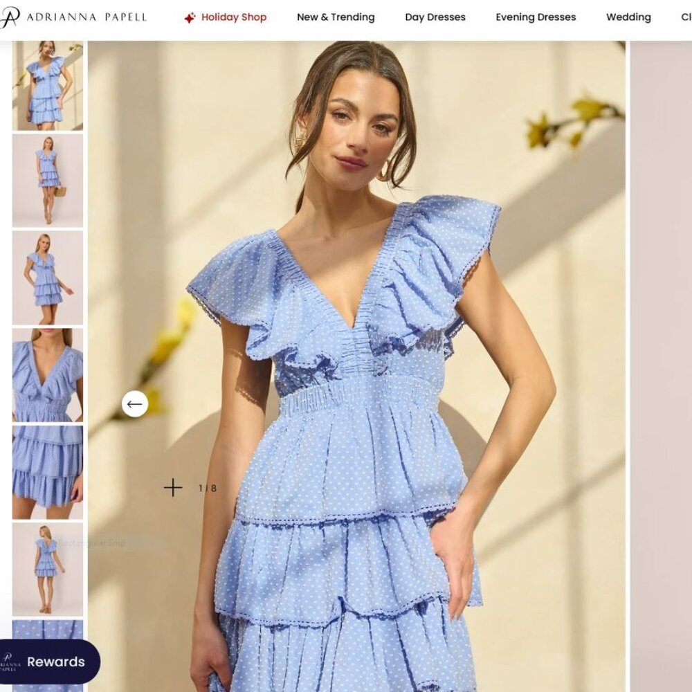 blue pocky dot mini dress by Adrianna Papel